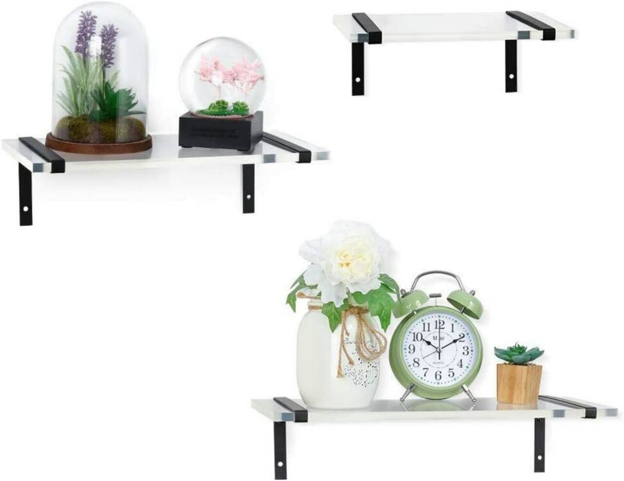 NEX™ White Wall Mounted Floating Shelf Set